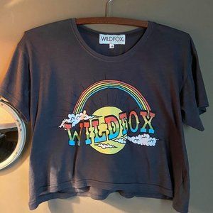 Wildfox Cropped Rainbow Tee